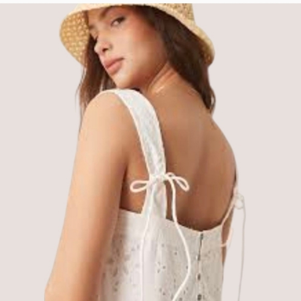 Free People Womens Primavera Eyelet Midi Sundress Womens Medium New - Picture 4 of 14